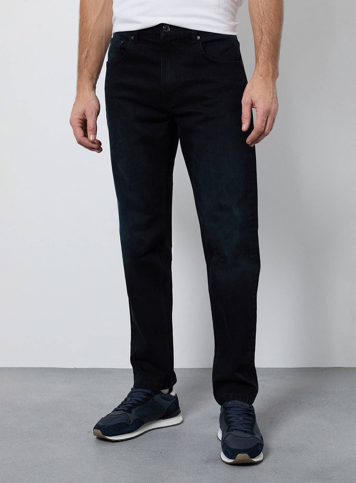 BURTON Blue Black Dark Wash Stretch Slim Fit Jean 36S - Image 1